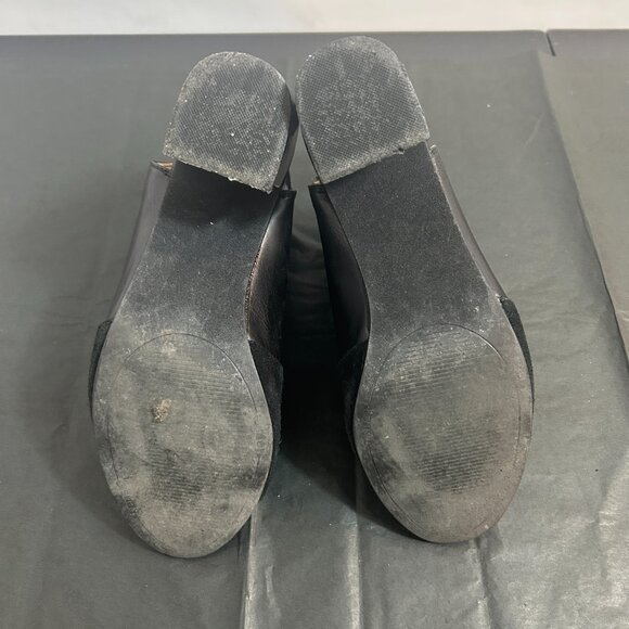 Kensie Eshter suede and leather peep-toe ankle booties 9M - Picture 4 of 9